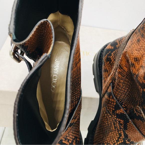 Jimmy Choo Youth II Snake Printed Leather Women’s Boots - Picture 13 of 16